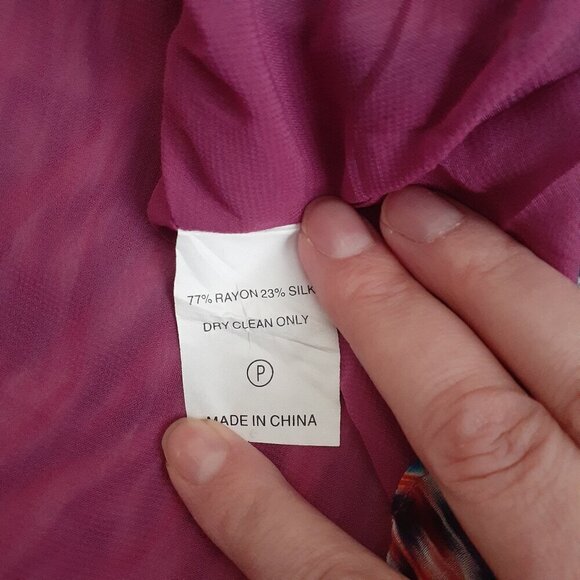 Marie Oliver Women's Size S Multicolor Southwest Print Silk Blend Crepe Blouse - Picture 7 of 12